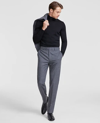 Calvin Klein Men's Slim-Fit Gray Solid Wool-Blend Suit Separate Pants