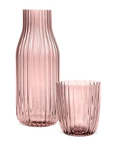 Jay Imports 2-Piece Ribbed Carafe and Cup Set