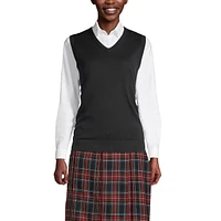 Lands' End Women's School Uniform Cotton Modal Fine Gauge Sweater Vest