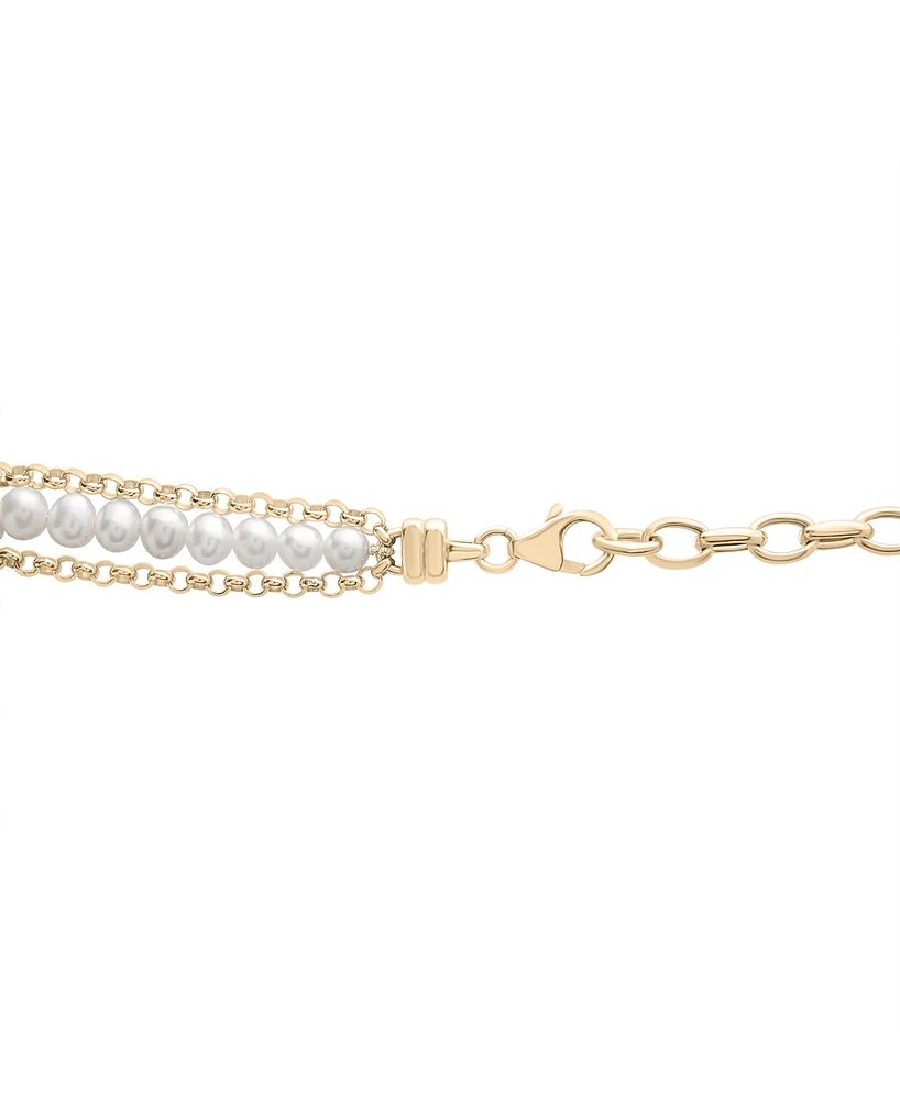 Audrey by Aurate Cultured Freshwater Pearl (5mm) Multi-Layer Statement Necklace in Gold Vermeil, Created for Macy's