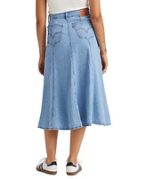 Levi's Women's Cotton Paneled Denim Midi Skirt