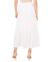 Sam & Jess Women's Eyelet Tiered Pull-On Midi Knit Skirt