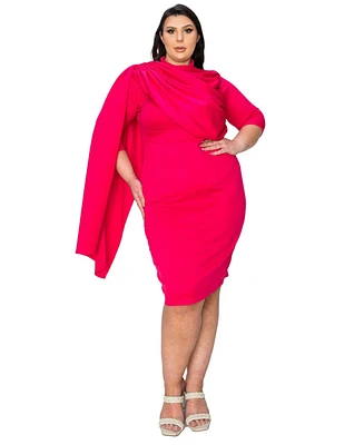 L I V D Plus Size Dahlia Sash Cape Dress