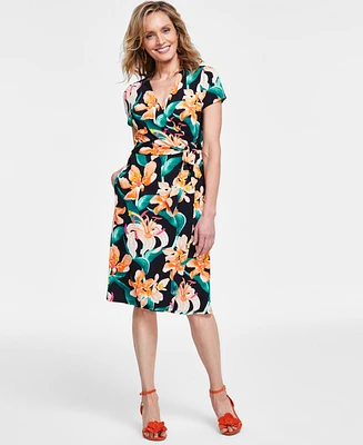 I.n.c. International Concepts Women's Printed Wrap Dress, Created for Macy's
