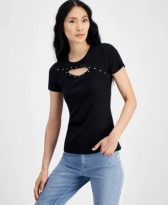 I.n.c. International Concepts Women's Fitted Cutout Top, Created for Macy's