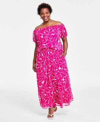 I.N.C. International Concepts Plus Size Off The Shoulder Top Maxi Skirt Created For Macys