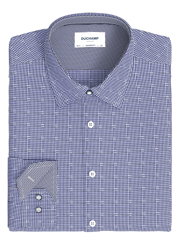 Duchamp London Men's Fancy Neat Dress Shirt