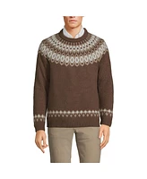 Lands' End Men's Fairisle Yoke Crewneck Sweater