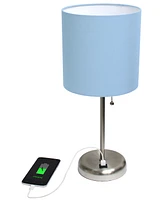 Creekwood Home Oslo 19.5" Contemporary Bedside Usb Port Feature Standard Metal Table Desk Lamp