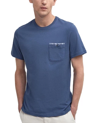 Barbour Men's Tayside Tartan-Trimmed Pocket T-Shirt