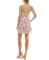 Trixxi Juniors' Floral Print Sleeveless Fit & Flare Dress