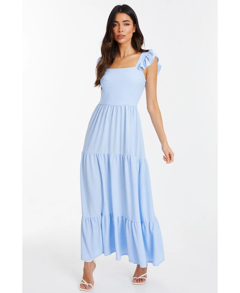 Quiz Women's Textured Jersey Tiered Maxi Dress