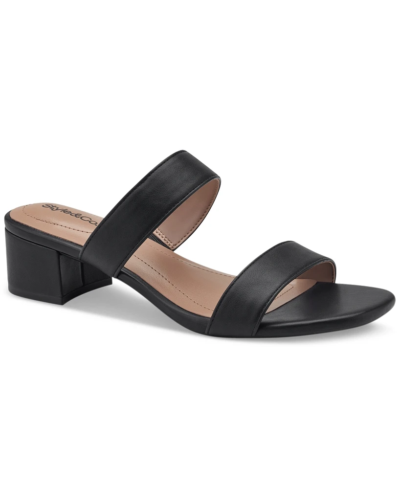 Style & Co Women's Victoriaa Double Band Block Heel Dress Sandals, Created for Macy's