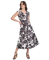 Calvin Klein Women's Printed A-Line Midi Dress