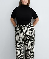 Mango Women's Bow Printed Pants