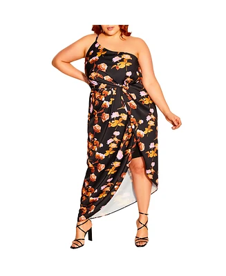 City Chic Women's Vivid Floral Dress