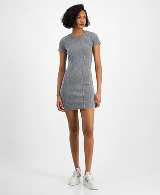 Madden Girl Juniors' Ribbed Knit T-Shirt Dress