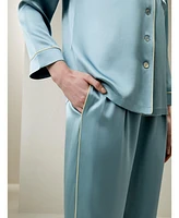 Lilysilk Women's 22MM Gold Piping Silk Pajamas Set