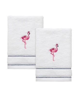 Izod Flamingo Ticking Stripe 2-Pc. Fingertip Towel Set, 11" x 18"