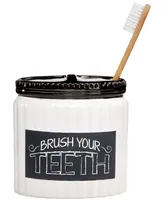 Avanti Chalk It Up Vintage Inspired Ceramic Toothbrush Holder