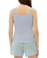 Gap Women's Ribbed Lace-Trim Sleep Tank Top