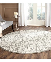 Safavieh Amherst AMT427 Dark Gray and Beige 9' x 9' Round Area Rug