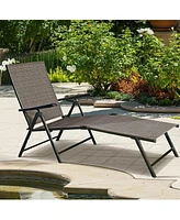 Slickblue Set of 2 Adjustable Chaise Lounge Chair with 5 Reclining Positions