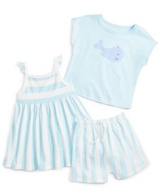 First Impressions Baby Pool Stripe Dress Whale Graphic T Shirt Rugby Stripe Shorts Created For Macys