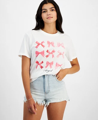 Grayson Threads, The Label Juniors' Bow Graphic T-Shirt