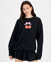 Grayson Threads, The Label Juniors' Cherries Fleece Sweatshirt