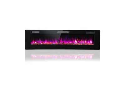 Slickblue 60 Inches Ultra-thin Electric Fireplace with Remote Control and Timer Function