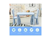 Slickblue 3 Pieces Toddler Multi Activity Play Dining Study Kids Table and Chair Set