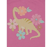 Kids Headquarters Baby Girls 2-Pc. Dinosaur Graphic Tank & Floral French Terry Shorts Set