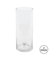 Vickerman 10" Clear Cylinder Glass Container. Includes two pieces per set.