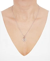 Diamond Mom Heart Toggle Necklace (1/6 ct. t.w.) in Sterling Silver, 16" + 4" extender