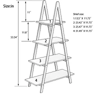 Streamdale Furniture Solid Bamboo Wood Oxford A Frame Ladder Display Bookshelf