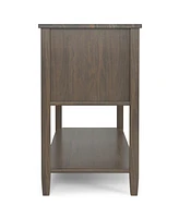 Simpli Home Ela Solid Wood Console Table in Smoky Brown