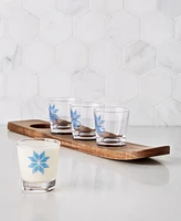 The Cellar Holiday Set of 4 Shot Glasses with Ski Tray, Created for Macy's