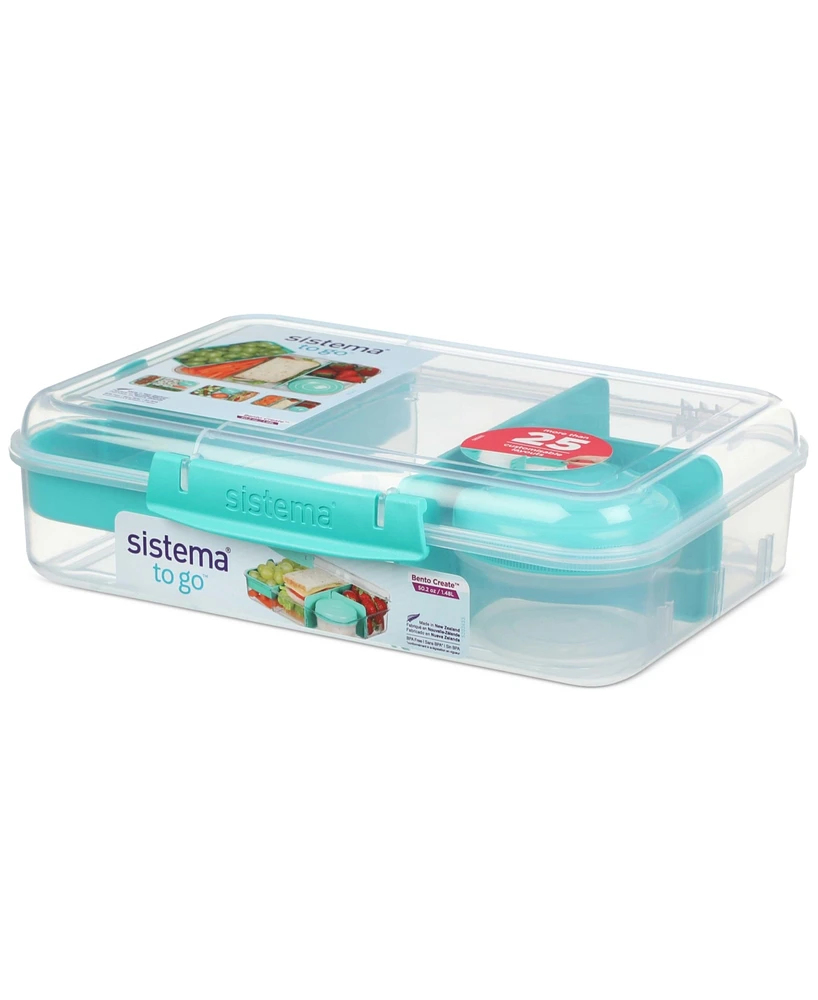 Sistema Create To Go Bento Box 6-Cup Food Storage Container