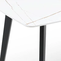Porcelain Dining Table White 63"