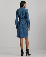 Lauren Ralph Women's Belted Denim Shirt Dress, Regular & Petite