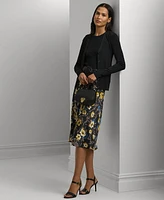 Lauren Ralph Lauren Women's Floral Charmeuse Midi Skirt