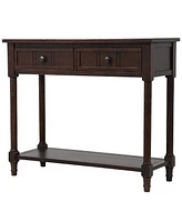 Simplie Fun Daisy Series Console Table Traditional Design With Two Drawers And Bottom Shelf