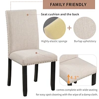 Faux Marble 5-Piece Dining Set Table With 4 Thicken Cushion Dining Chairs Home Furniture