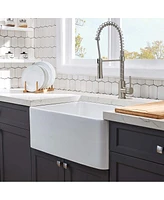 Fireclay 30 L X 18 W Farmhouse Kitchen Sink With Grid And Strainer