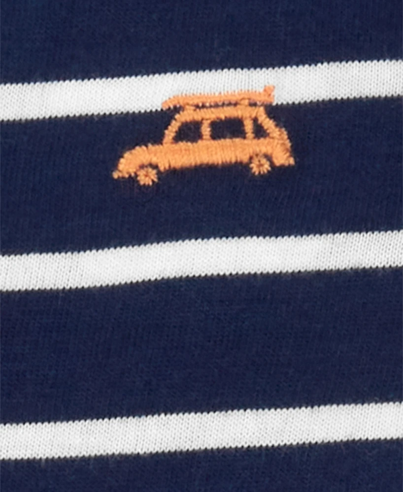 Carter's Baby Boys Car Stripe Cotton Romper
