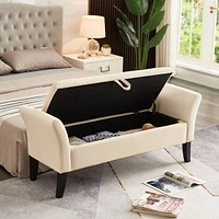 51.5" Bed Bench With Storage Velvet
