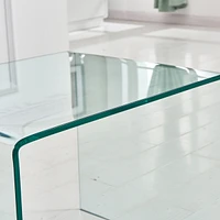 Streamdale Furniture Tempered Transparent Glass End Table Small Sofa Table