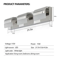 Streamdale Furniture Bathroom Vanity Lighting 3-Light Led Vanity Lights Over Mirror Bath Wall Lighting