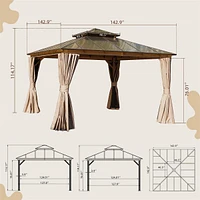 12'X12' Hardtop Gazebo with Curtains and Net